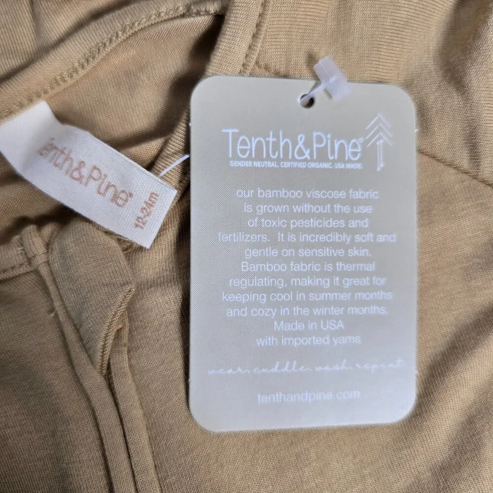 Tenth‎ & Pine Bamboo Convertible Zip Romper Size 12-24m Light Brown